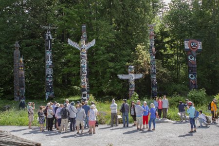 Totempaal tuin in Stanly park